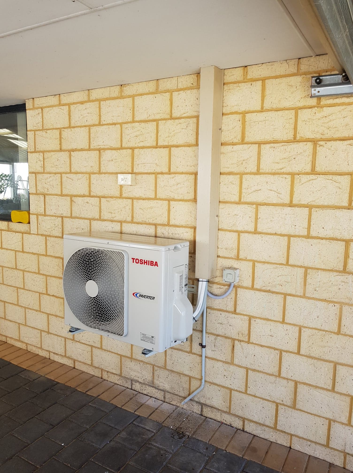 Tidy completed outdoor air-conditioning installation